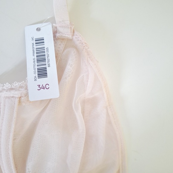 Adore Me NWT Pink Floral Lace Corset Babydoll Garter 34C Feminine Fairycore - Picture 6 of 9